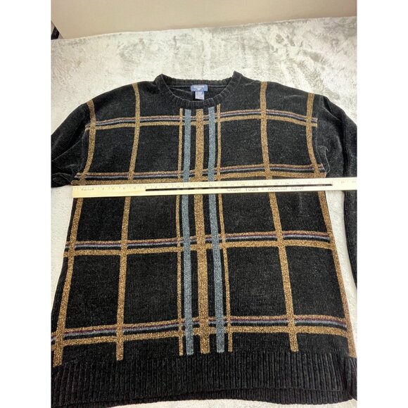 Vintage Dockers Sweater Mens XL Black Plaid Crewneck Knit Retro Pullover Warm - Picture 5 of 9